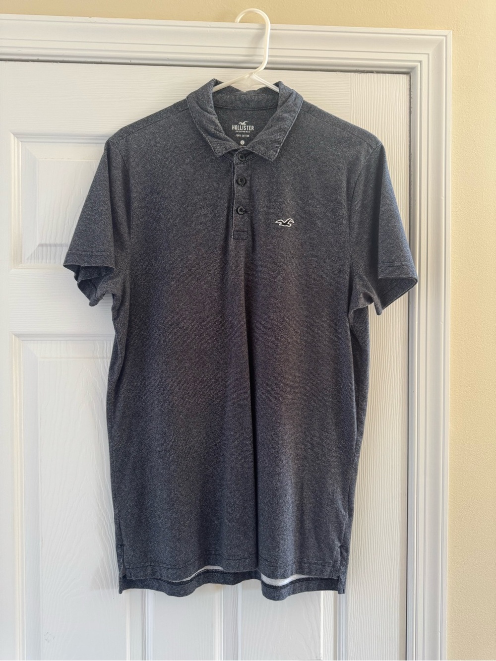 Hollister Men's Charcoal Heather Polo